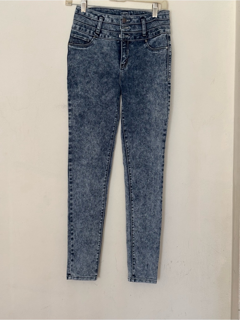 Tinseltown Acid Wash Skinny Jeans - Blue
